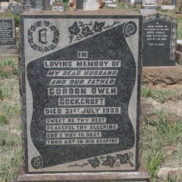 COCKCROFT Gordon Owen -1939