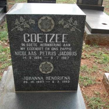 COETZEE Nicolaas Petrus Jacobus 1894-1967 &amp; Johanna Hendrina 1897-1983