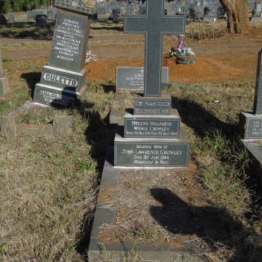 CROWLEY John Lawrence -1944 &amp; Helena Magareta Maria 1891-1954