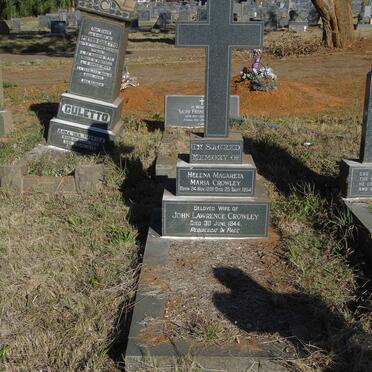 CROWLEY John Lawrence -1944 &amp; Helena Magareta Maria 1891-1954