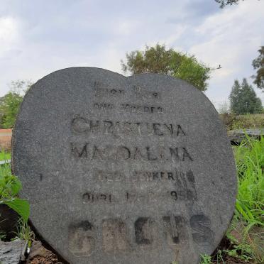 CROUS Christiena Magdalena nee JONKER -1958