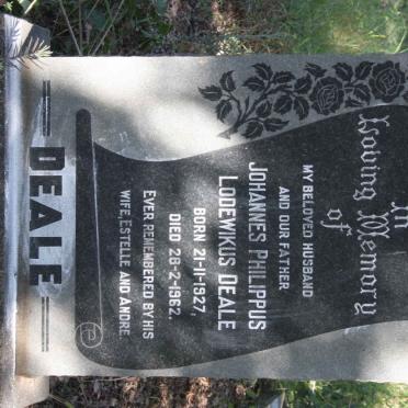DEALE Johannes Philippus Lodewikus 1927-1962