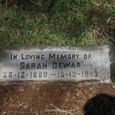 DEWAR Sarah 1880-1949