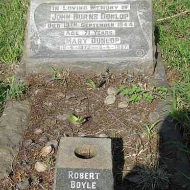 DUNLOP John Burns -1944 & Mary 1872-1957 :: DUNLOP Robert Boyle 1902-1966