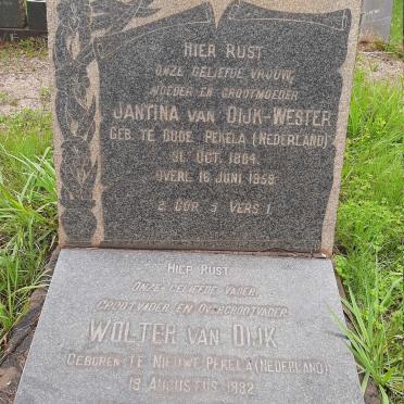 DIJK Wolter, van 1882-1979 &amp; Jantina WESTER 1884-1959