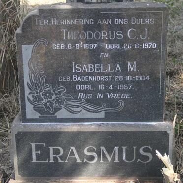 ERASMUS Theodorus C.J. 1897-1970 & Isabella M. BADENHORST 1904-1957