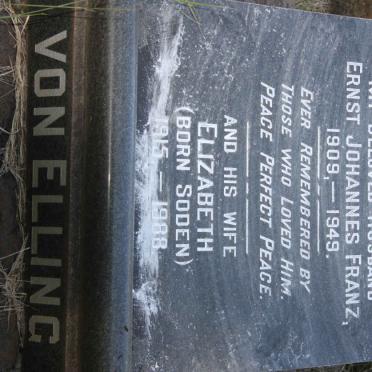 ELLING Ernst Johannes Franz, von 1909-1949 &amp; Elizabeth SODEN 1915-1988