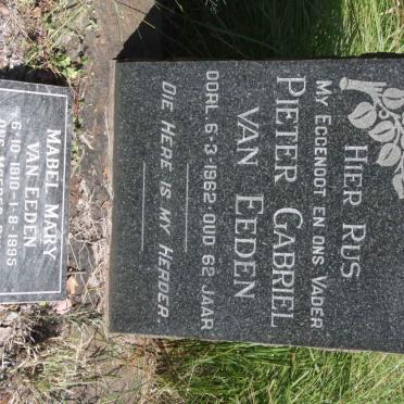 EEDEN Pieter Gabriel, van -1962 &amp; Mabel Mary 1910-1995