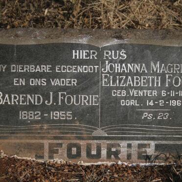 FOURIE Barend J. 1882-1955 & Johanna Magrietha Elizabeth VENTER 1887-1962