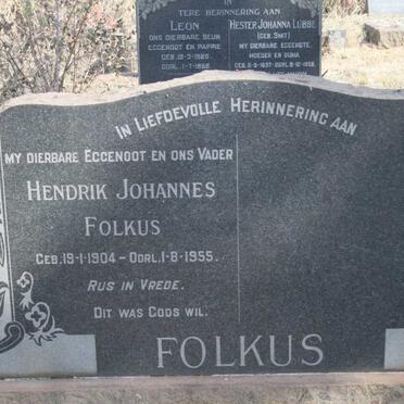 FOLKUS Hendrik Johannes 1904-1955