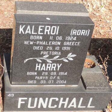 FUNCHALL Harry 1914-2004 & Kaleroi 1924-1991