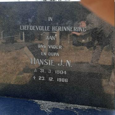 FOURIE Hansie J.N. 1904-1986