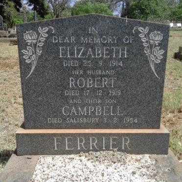 FERRIER Robert -1919 &amp; Elizabeth -1914 :: FERRIER Campbell -1954