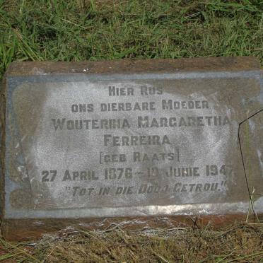 FERREIRA Wouterina Margaretha RAATS 1876-1947