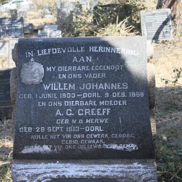 GREEFF Willem Johannes 1903-1958 & A.G. V.D. MERWE 1913-