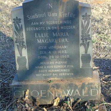 GROENEWALD Ellie Maria Magaretha nee JORDAAN 1893-1960