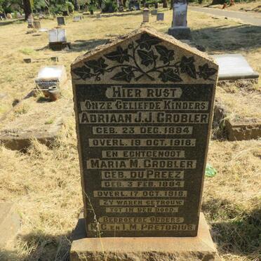 GROBLER Adriaan J.J. 1894-1918 & Maria M. DU PREEZ 1894-1918