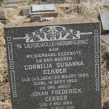 GERBER Johan Frederick 1884-1981 & Cornelia Susanna VILJOEN 1880-1956