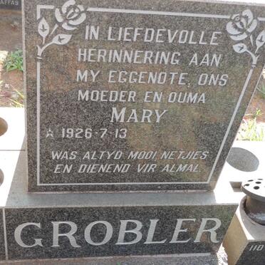 GROBLER Mary 1926-