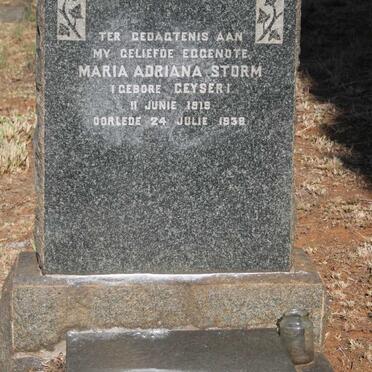 GEYSER Daniel J. nee BOTHA 1887-1976 :: STORM Maria Adriana nee GEYSER 1919-1938_1