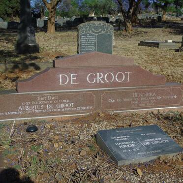 GROOT Albertus, de 1869-1938 & Hendrika DE VRIES 1878-1971 :: KRIGE Harmina -1986 :: DE GROOT Henrik