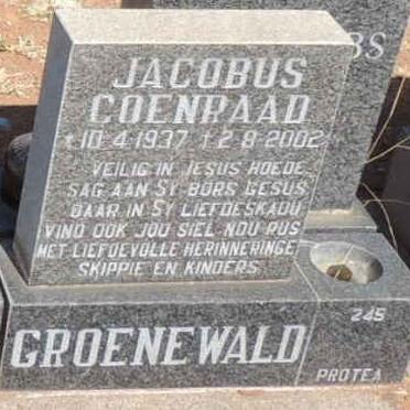 GROENEWALD Jacobus Coenraad 1937-2002