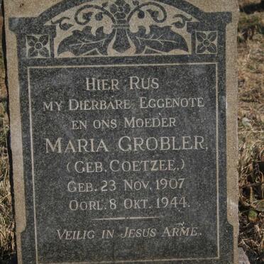 GROBLER Maria nee COETZEE 1907-1944