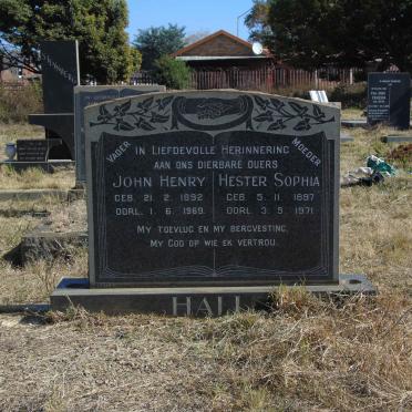 HALL John Henry 1892-1969 &amp; Hester Sophia 1897-1971