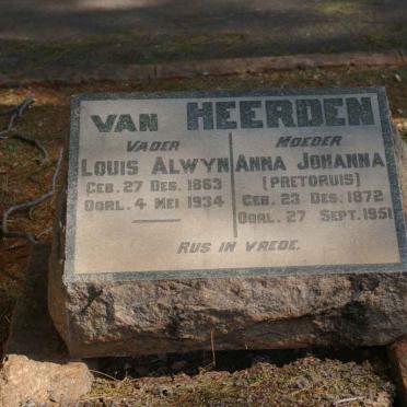 HEERDEN Louis Alwyn, van 1863-1934 &amp; Anna Johanna PRETORIUS 1872-1951 