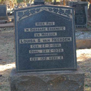 HEERDEN Louisa S., van 1881-1928