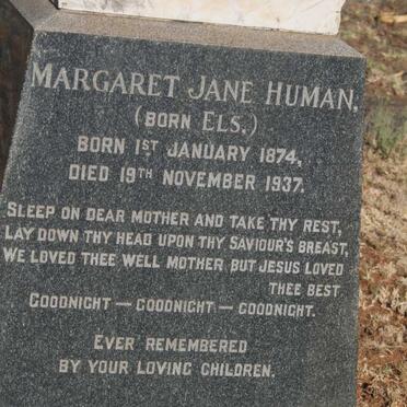 HUMAN Margaret Jane nee ELS 1874-1937