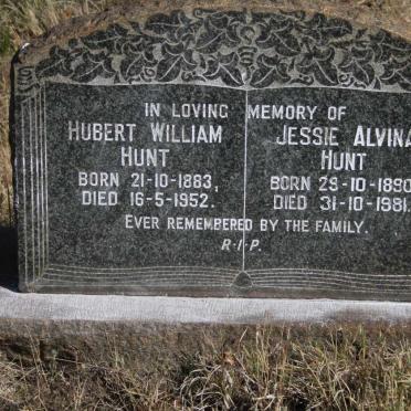 HUNT Hubert William 1883-1952 &amp; Jessie Alvina 1890-1981