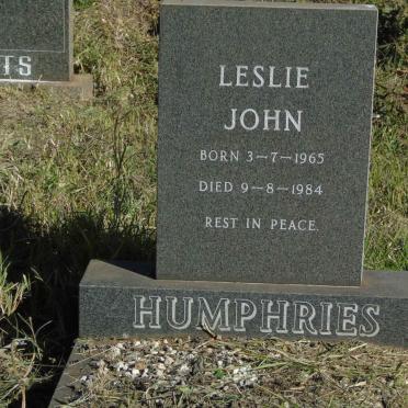 HUMPHRIES Leslie John 1965-1984