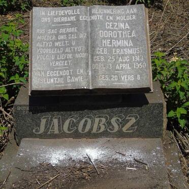 JACOBSZ Gezina Dorothea Hermina nee ERASMUS 1913-1950
