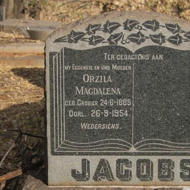 JACOBS Orzila Magdalena nee GROBLER 1885-1954