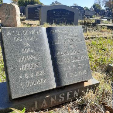 JANSEN Johannes Jurgens 1908-1982 &amp; Johanna Catherina VAN SCHALKWYK 1915-1978