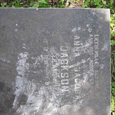 JACKSON Anna Jacoba nee AUCAMP 1890-1986