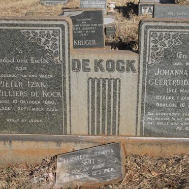 KOCK Pieter Izak de Villiers, de 1860-1955 & Johanna Jacoba Geertruida MALHERBE 1869-1958 :: SMIT Elizabeth Johanna nee DE KOCK 1898-1968_1