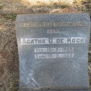 KOCK Agatha D., de 1900--1968