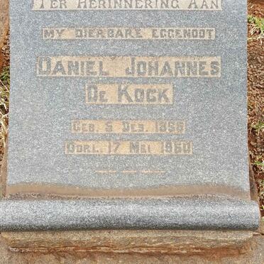KOCK Daniel Johannes, de 1858-1960