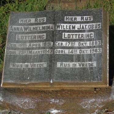 LOTTERING Willem Jacobus 1883-1963 & Anna Wilhelmina 1891-1947