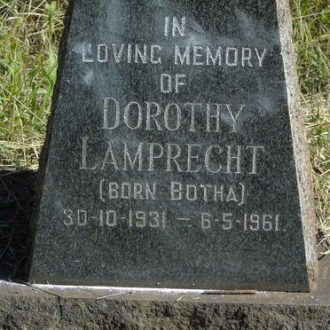 LAMPRECHT Dorothy nee BOTHA 1931-1961