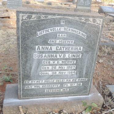 LINDE Anna Catherina Susanna, v.d. nee V.D. MERWE 1867-1954