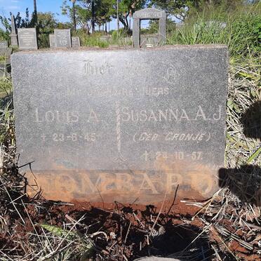LOMBARD Louis A. -1945 & Susanna A.J. CRONJE -1957
