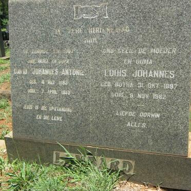 LOMBARD David Johannes Antonie 1893-1953 & Louis Johannes BOTHA 1897-1982