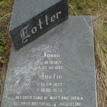 LOTTER Jason 1971-1997 :: LOTTER Justin 1973-1973 