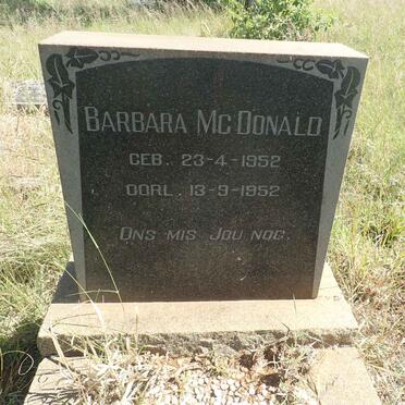 MCDONALD Barbara 1952-1952