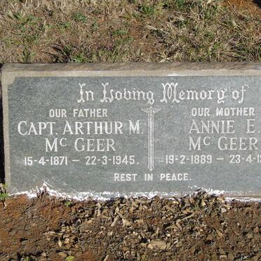 McGEER Arthur M. 1871-1945 & Annie E. 1889-1944