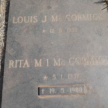 MCCORMICK Louis J. 1935- & Rita M.I. 1937-1980