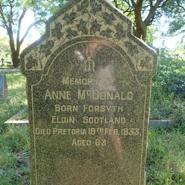 McDONALD Anne nee FORSYTH -1933